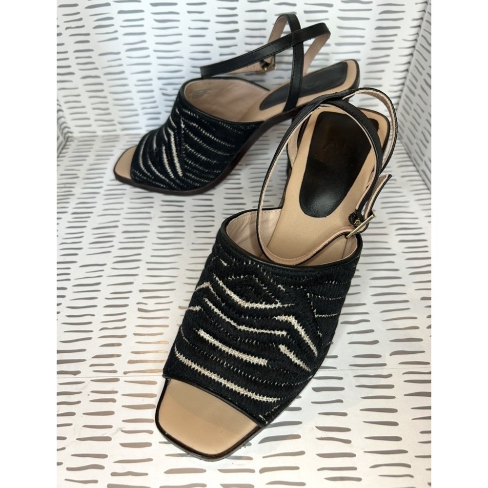 A.D. & Daughters Haddix Square Toe Black Slingback Block Heels Size 8.5 Brazil